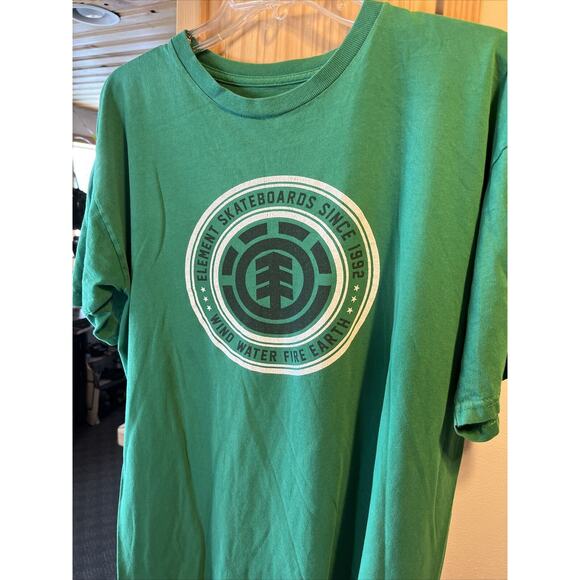 Element Skateboarding Vintage Men’s L Green Short Sleeve Cotton T-shirt - Picture 8 of 16